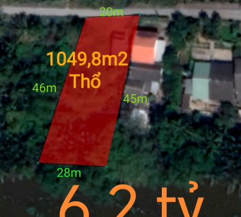 Bán lô đất thổ xây biệt thự vẹn sông vàm cỏ giá 6,2 tỷ