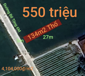 Bán gấp lô đất thổ thu hồi vốn giá 550 triệu 