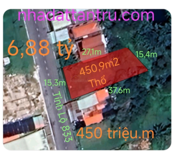 Bán hạ giá lô đất thổ trung tâm thị trấn Tân Trụ giá 6 ,8 tỷ 