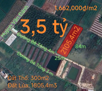 Bán đất thổ lúa làm nhà vườn gần Quốc Lộ 50B giá 3,5 tỷ